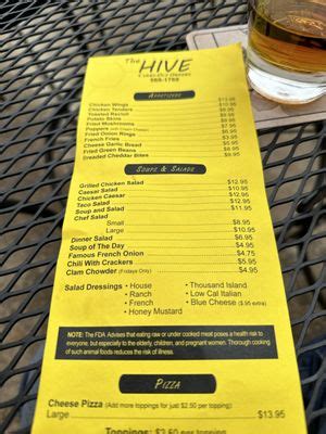 Menu at The Hive pub & bar, Creve Coeur .